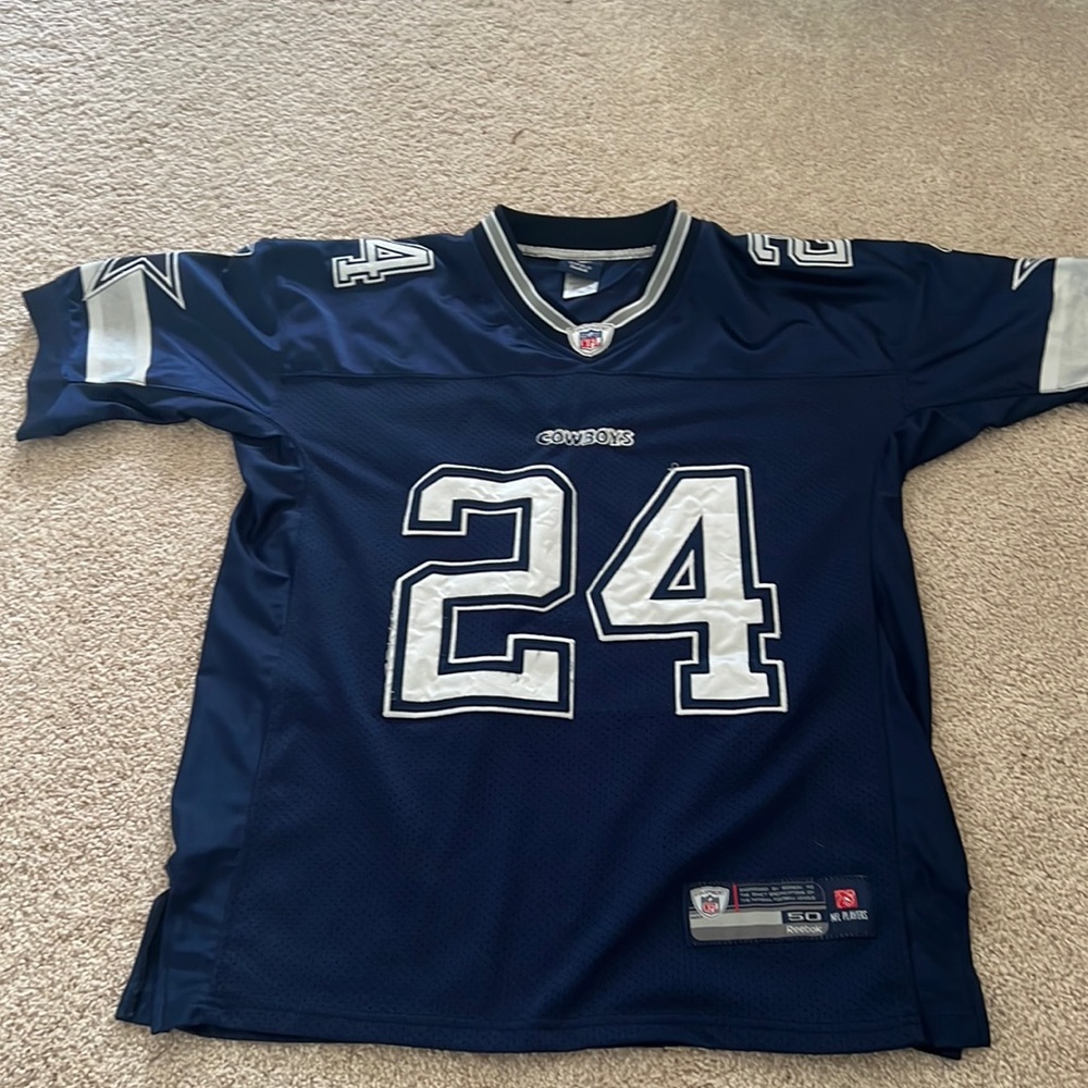 Authentic On Field Reebok Dallas Cowboys #24 Marion Barber NFL Game Jersey